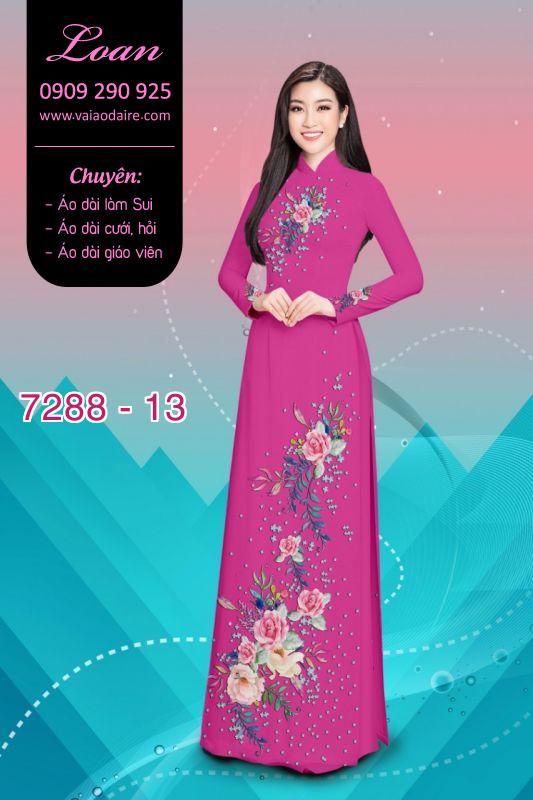 Vải áo dài hoa trên dưới