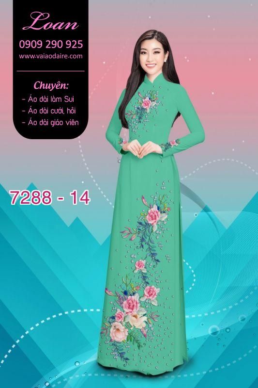 Vải áo dài hoa trên dưới