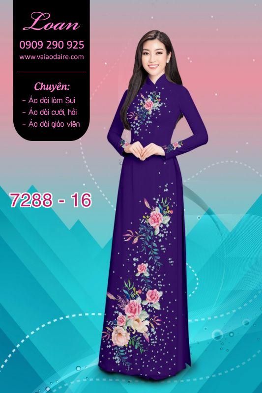Vải áo dài hoa trên dưới