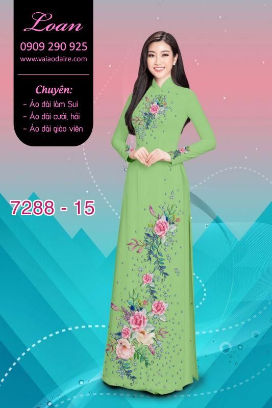 Vải áo dài hoa trên dưới