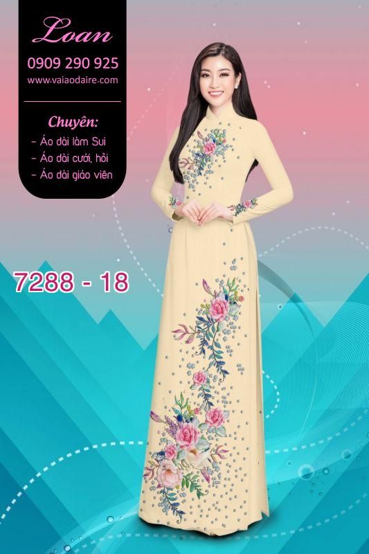 Vải áo dài hoa trên dưới