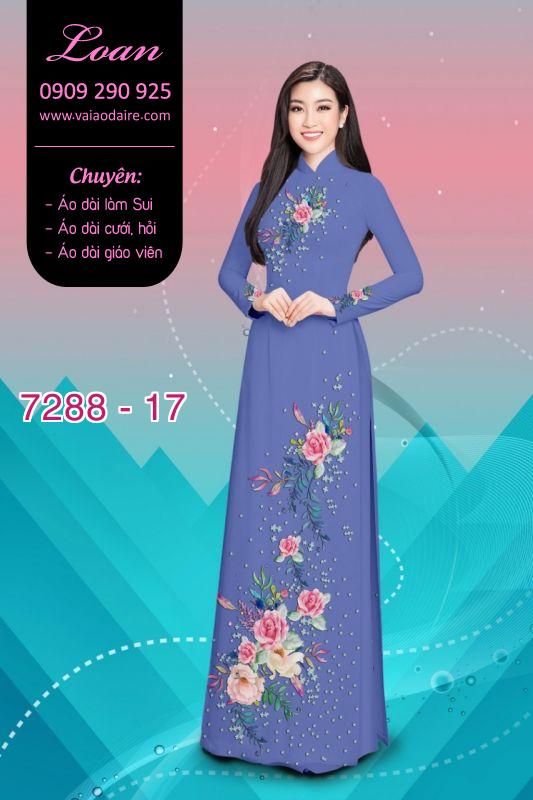 Vải áo dài hoa trên dưới