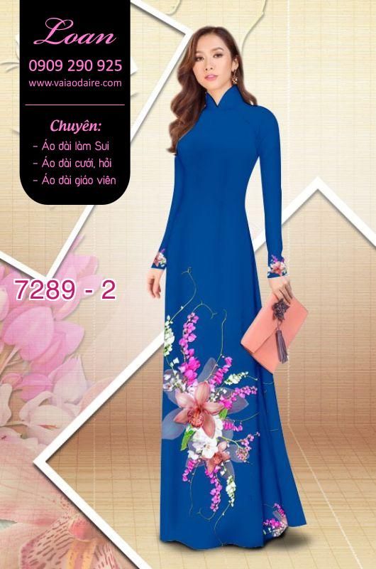 Vải áo dài hoa trên dưới