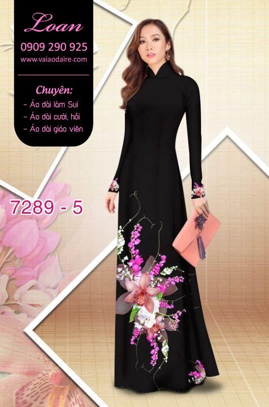 Vải áo dài hoa trên dưới