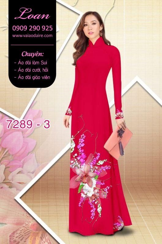 Vải áo dài hoa trên dưới