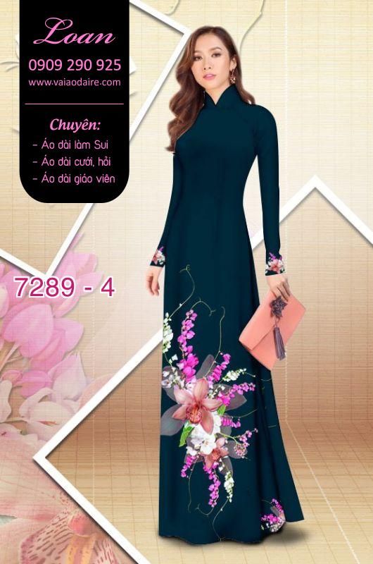 Vải áo dài hoa trên dưới