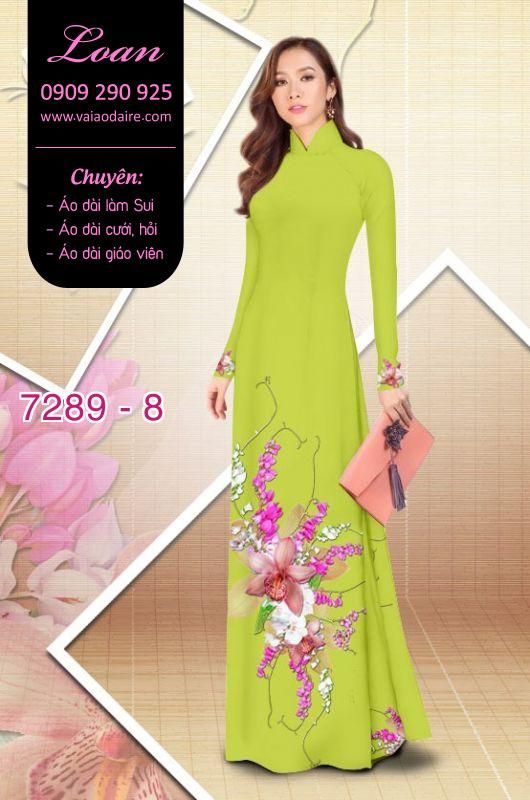 Vải áo dài hoa trên dưới
