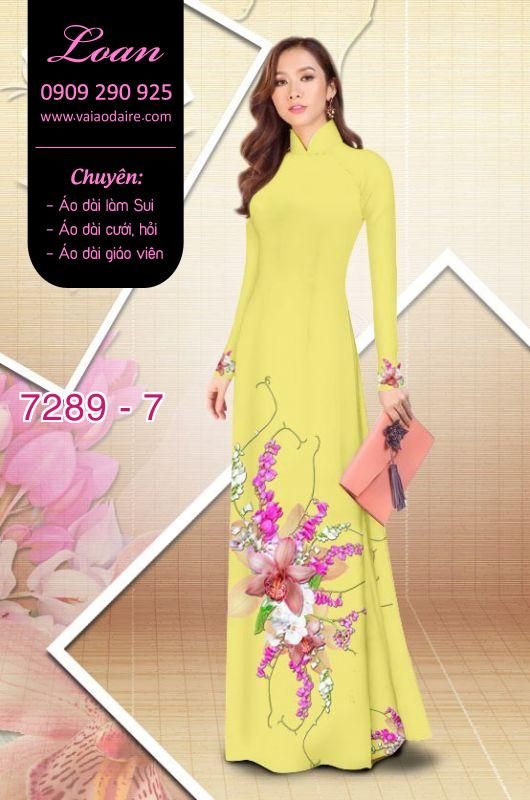 Vải áo dài hoa trên dưới