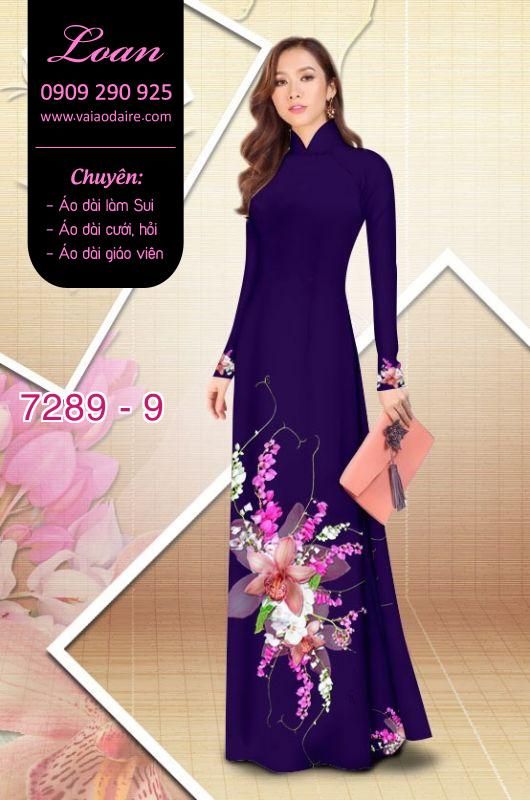 Vải áo dài hoa trên dưới