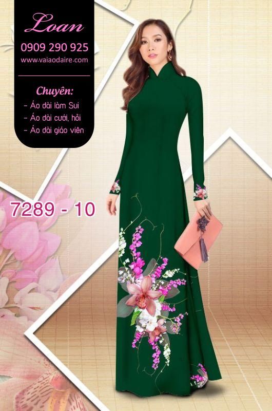 Vải áo dài hoa trên dưới