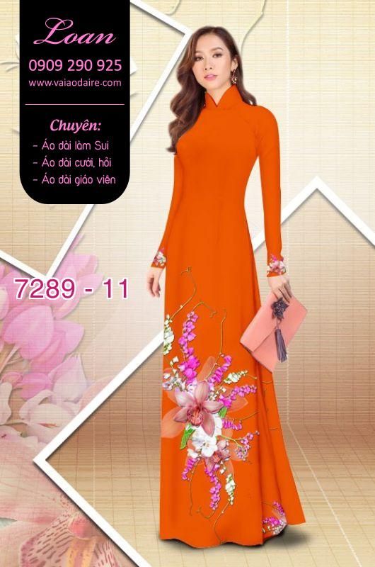 Vải áo dài hoa trên dưới