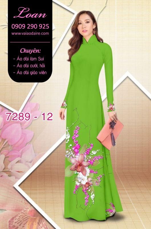 Vải áo dài hoa trên dưới