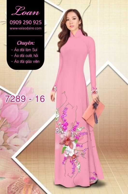 Vải áo dài hoa trên dưới