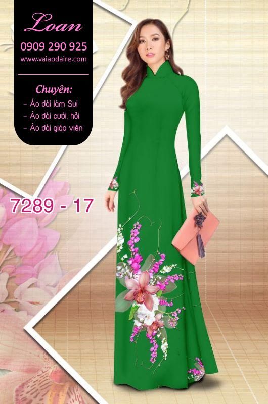 Vải áo dài hoa trên dưới