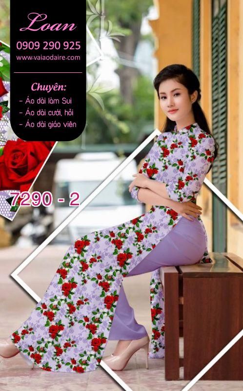 Vải áo dài hoa nhí