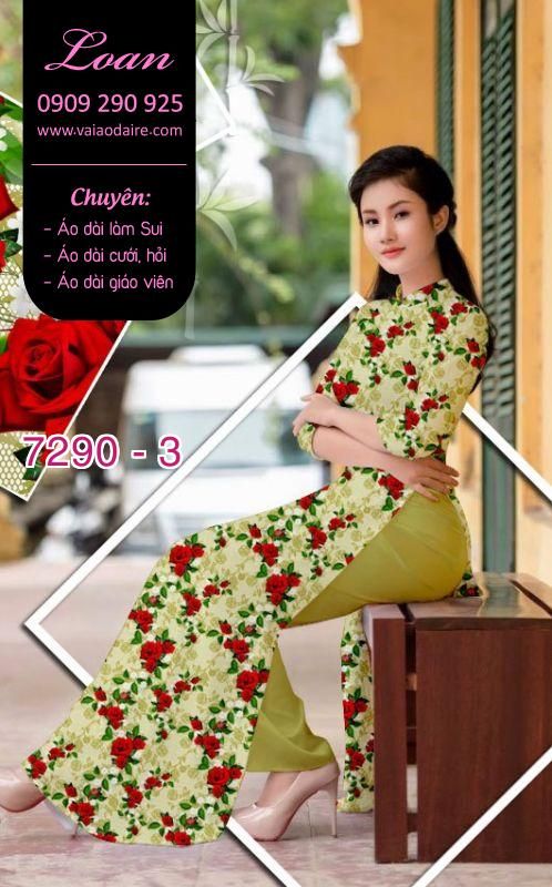 Vải áo dài hoa nhí