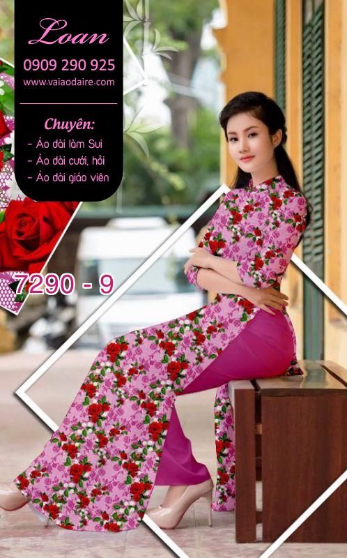 Vải áo dài hoa nhí