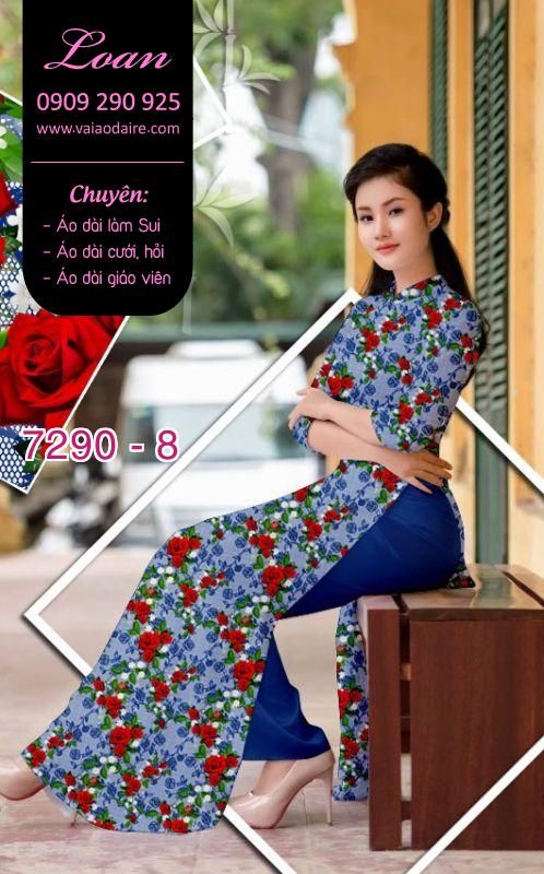 Vải áo dài hoa nhí