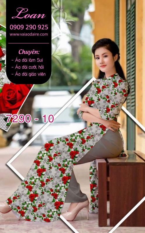Vải áo dài hoa nhí