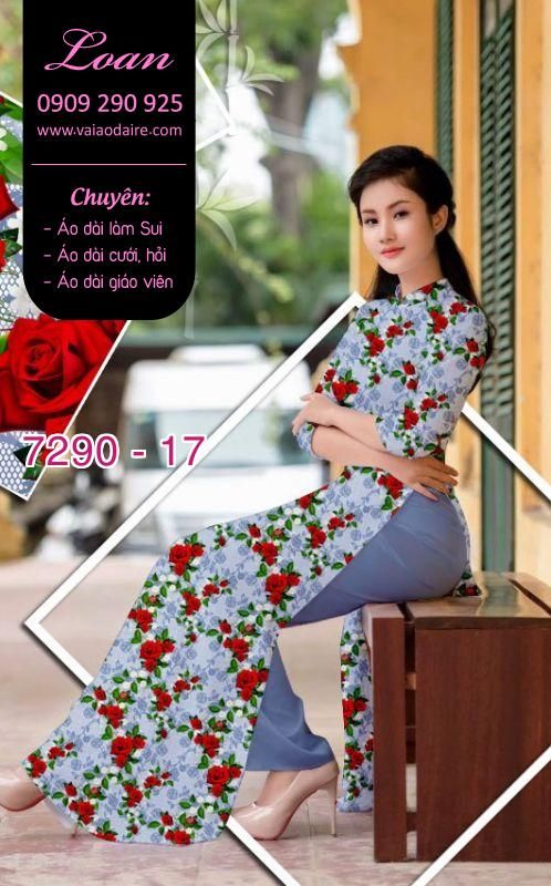 Vải áo dài hoa nhí