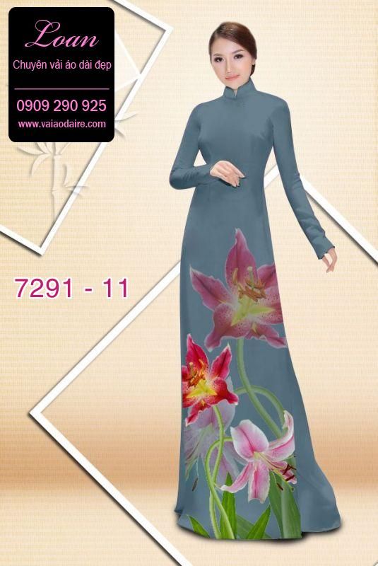 Vải áo dài hoa 3D Vải áo dài hoa 3D