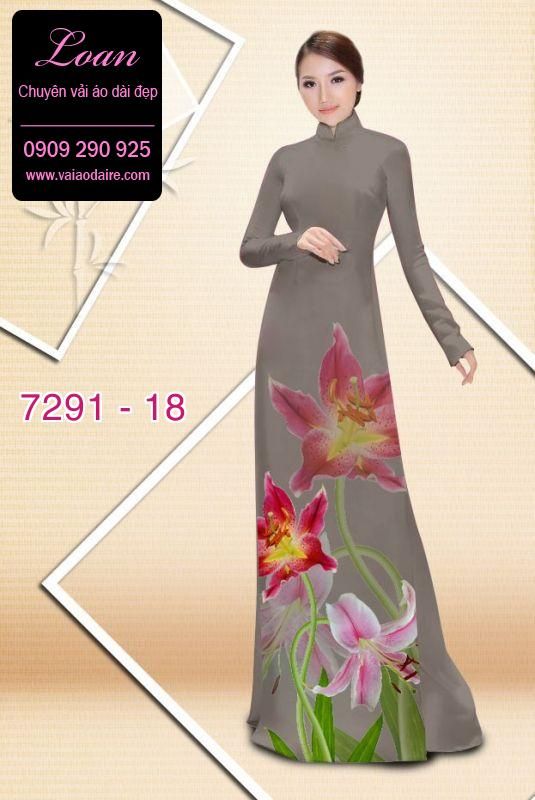 Vải áo dài hoa 3D Vải áo dài hoa 3D