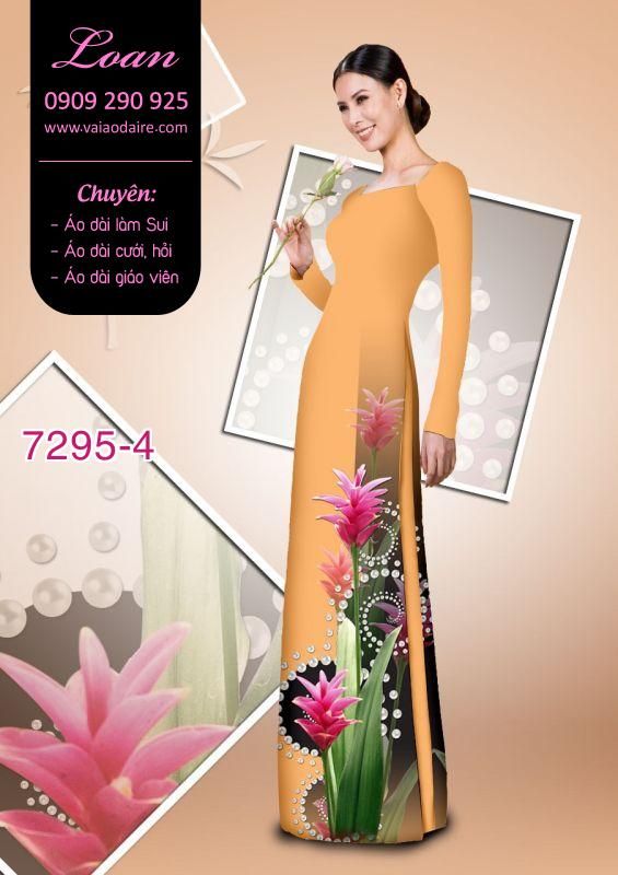 Vải áo dài hoa 3D