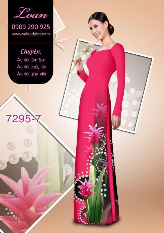Vải áo dài hoa 3D