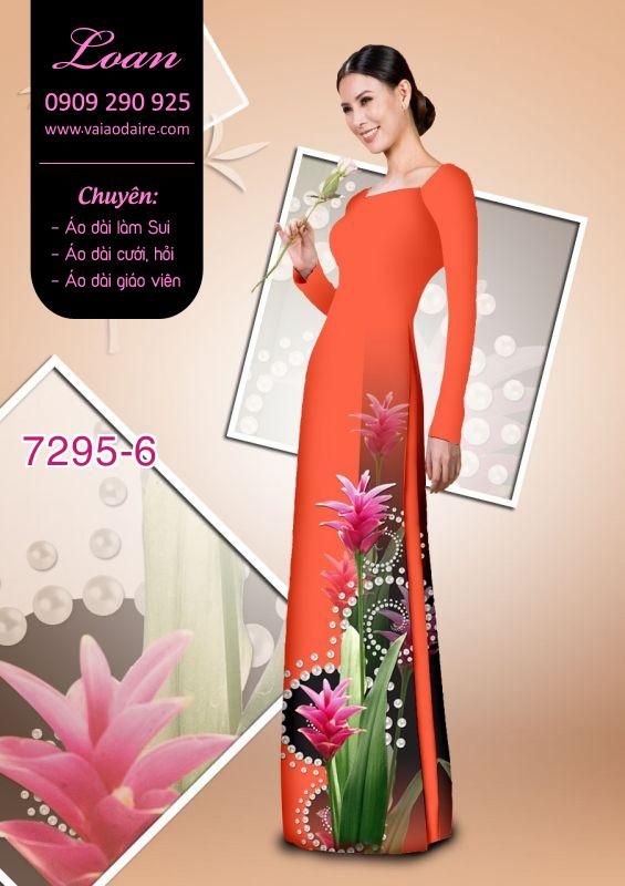 Vải áo dài hoa 3D