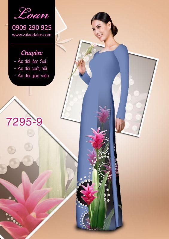 Vải áo dài hoa 3D