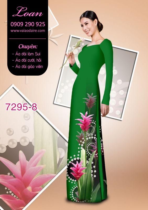 Vải áo dài hoa 3D