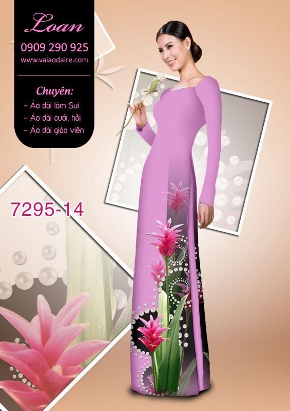 Vải áo dài hoa 3D