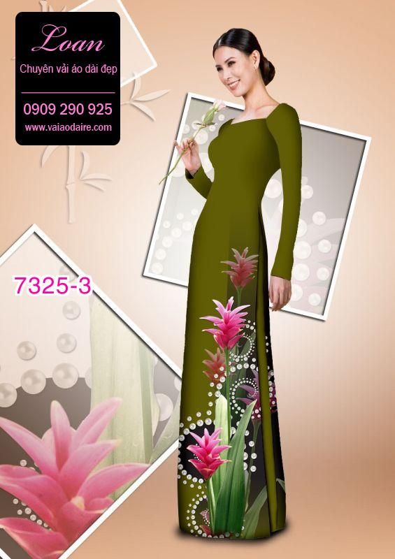 Vải áo dài hoa 3D Vải áo dài hoa 3D