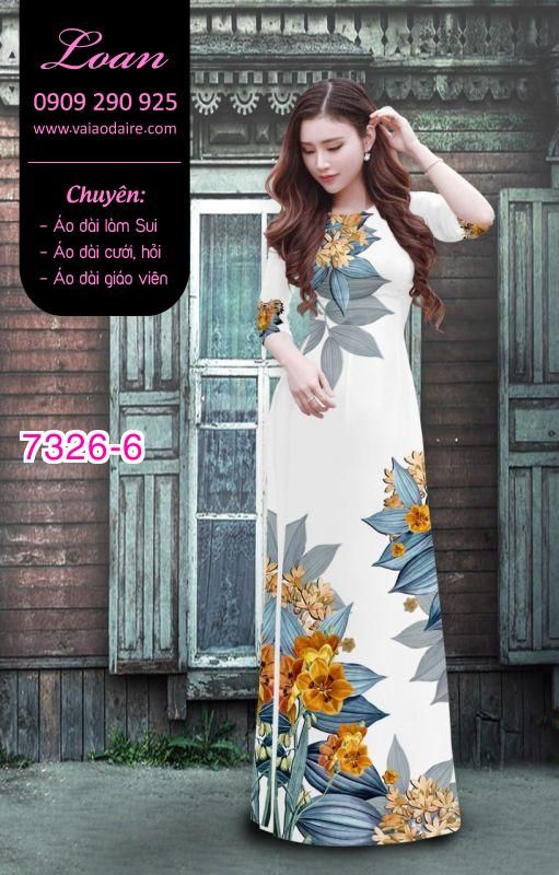 Vải áo dài hoa 3D