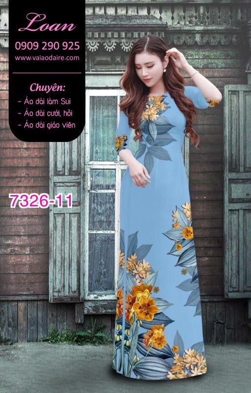 Vải áo dài hoa 3D