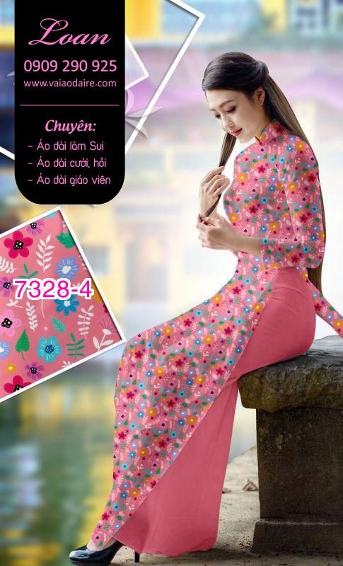Vải áo dài hoa nhí