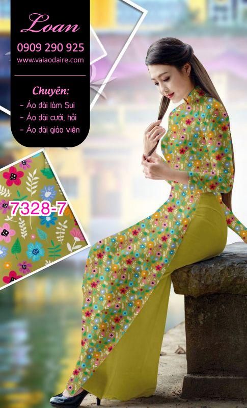 Vải áo dài hoa nhí