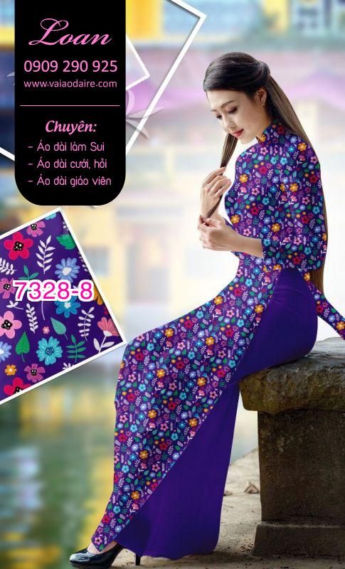 Vải áo dài hoa nhí