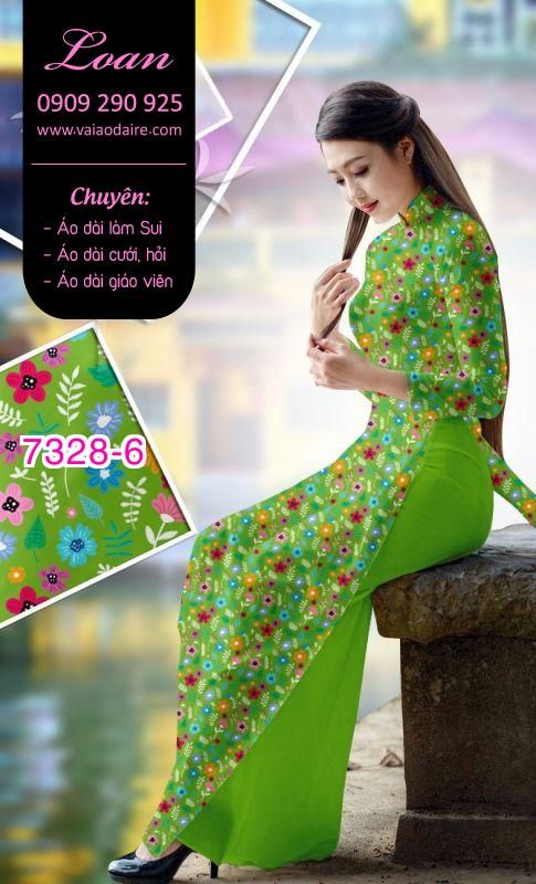 Vải áo dài hoa nhí