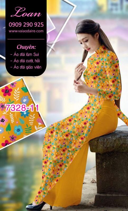 Vải áo dài hoa nhí