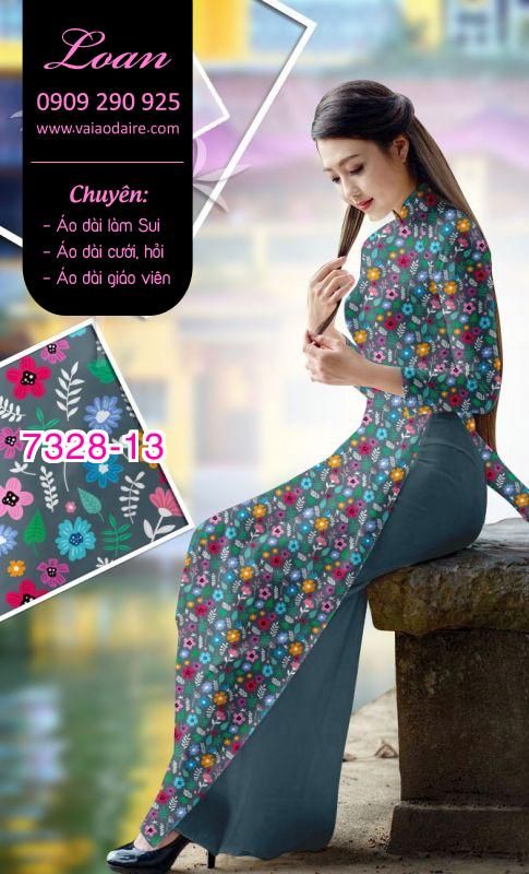 Vải áo dài hoa nhí