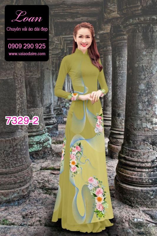 Vải áo dài hoa 3D
