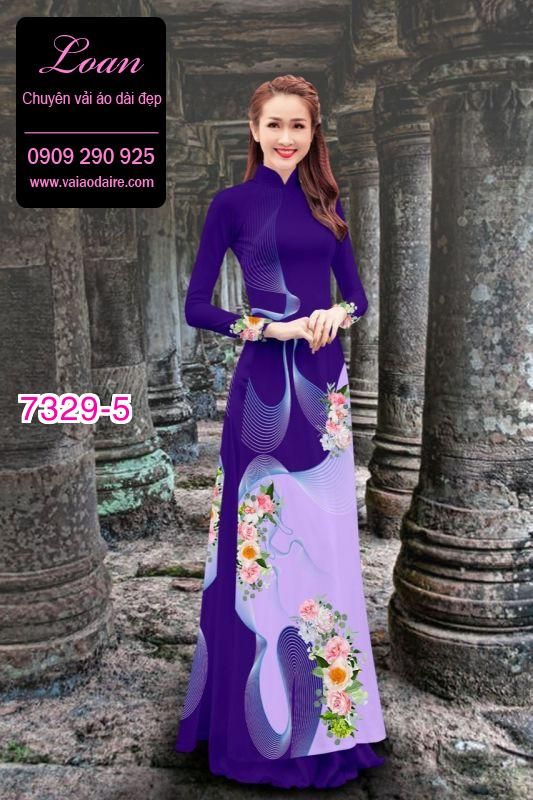 Vải áo dài hoa 3D