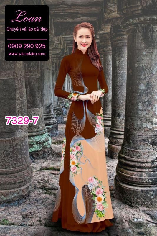 Vải áo dài hoa 3D