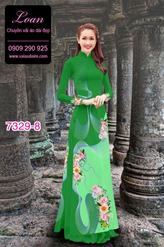 Vải áo dài hoa 3D