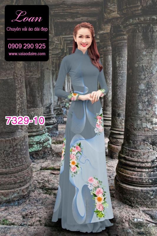 Vải áo dài hoa 3D