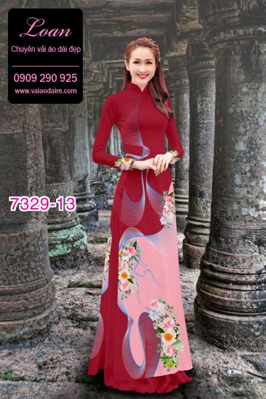 Vải áo dài hoa 3D
