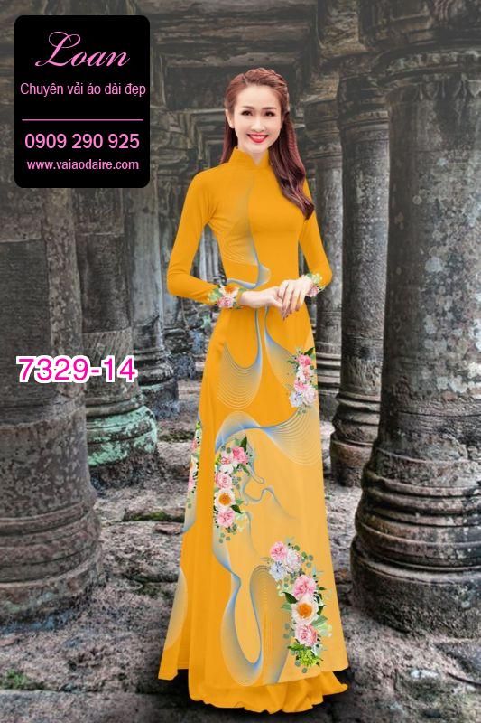 Vải áo dài hoa 3D