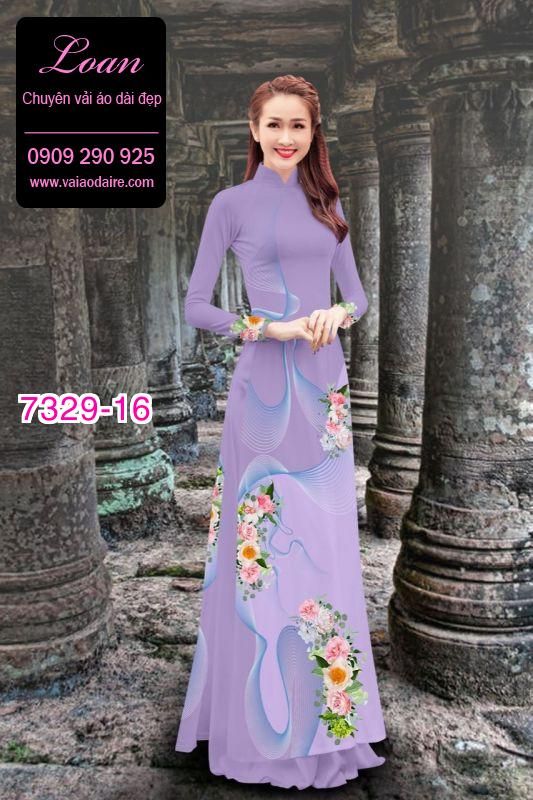 Vải áo dài hoa 3D