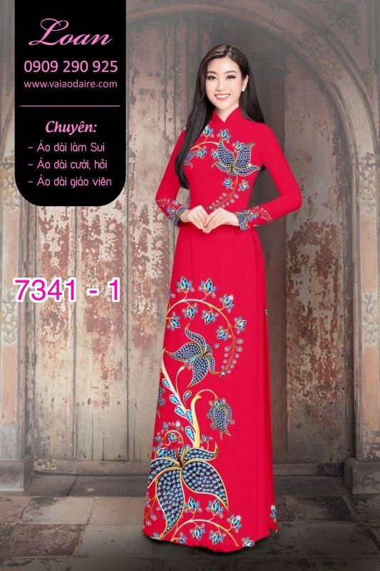 Vải áo dài hoa 3D
